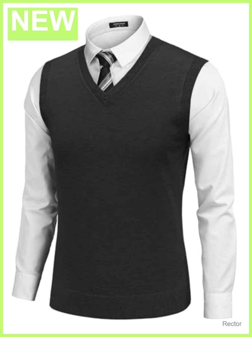 Men's Sleeveless Sweater Vest V-Neck Cotton Pullover Slim Fit